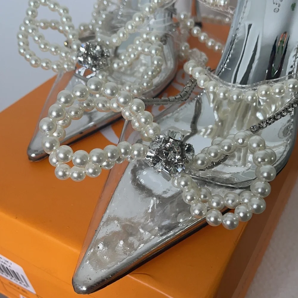 Public Desire Damaged Crystals Missing Size 9 crystal embellished pointed toe - Picture 10 of 12